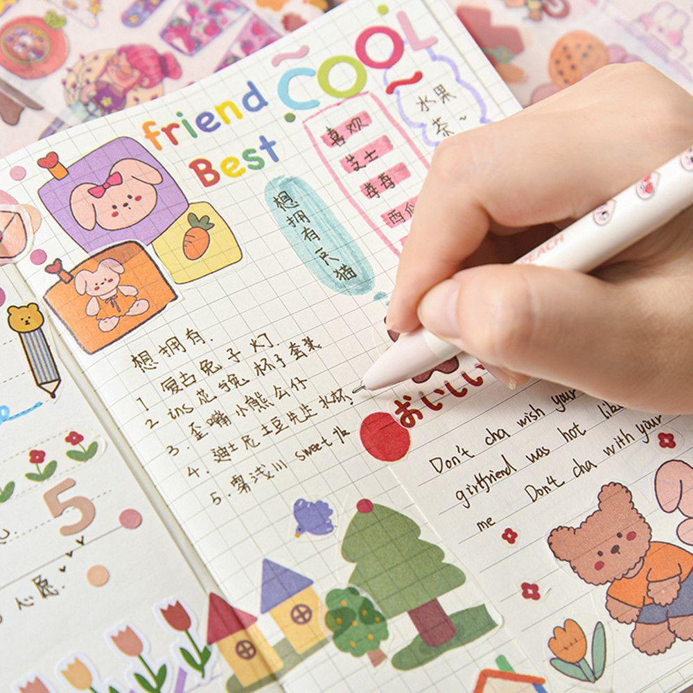 Solighter Kartun Lucu Kreatif DIY Craft Notebook Album Jurnal Washi Paper