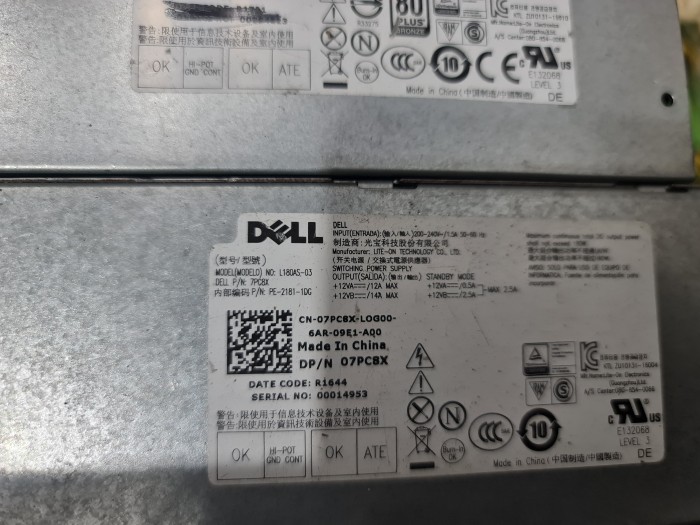 PSU Dell 07PC8X 180W Power Supply SFF Dell Vostro 3267