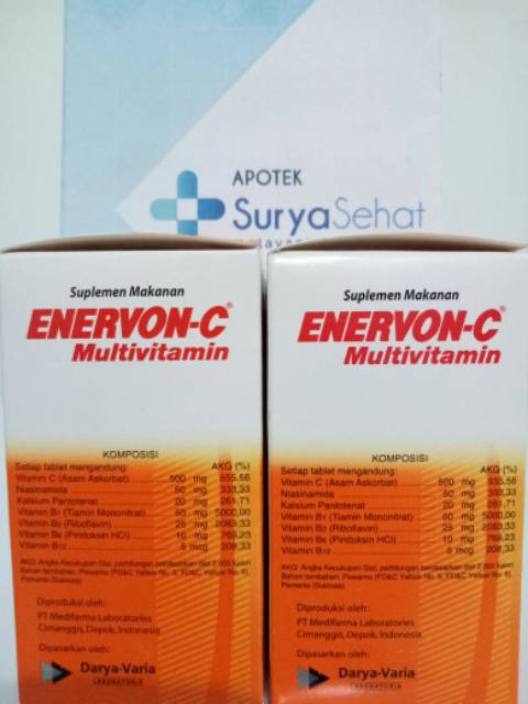 Enervon C Strip isi 4 / Enervon-C Botol isi 30 Multivitamin dan Mineral Menjaga Daya Tahan Tubuh