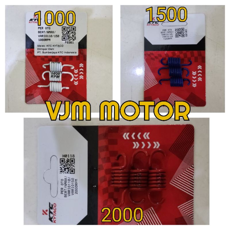 per kampas ganda Beat Vario NMAX Aerox Mio /sentrik1000,1500,2000 rpmHonda dan YamahaMio,beat Vario nmax aerox pcx Lexi dllmerek ktc kytaco original