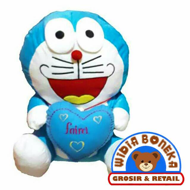 (Ukir Nama / Foto) Bordir Boneka Doraemon Jumbo 65 cm