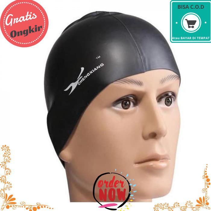 COD 455 Topi Renang Pria Wanita Dewasa Silikon Elastis Snorkling Diving Flexible Swimming Cap