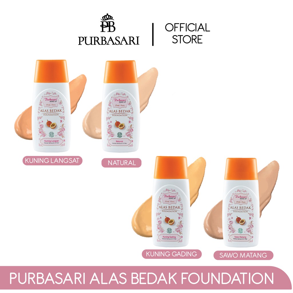 Purbasari Alas Bedak Dasar Makeup dengan Ekstra Markisa - 02 Kuning Gading