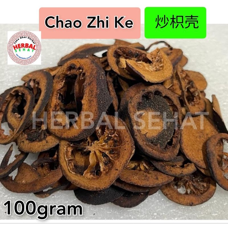 

100 gram - Chao Zhi Ke - Zhi Ke Qiao / Bitter Orange Peel 炒枳壳 Fructus Citri Aurantii