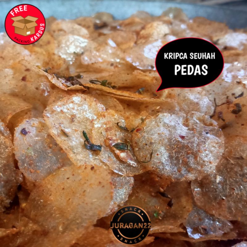 

Snack Kripik Kaca Pedas Gurih kemasan 1kg/ Kripik Kaca Daun Jeruk Original Renyah / Pikca Balado Gurih Renyah