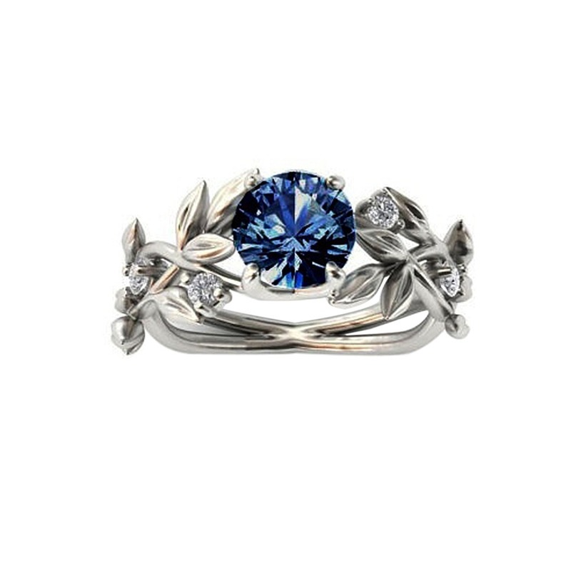 New Diamond Blue Diamond Ring Set Jewelry