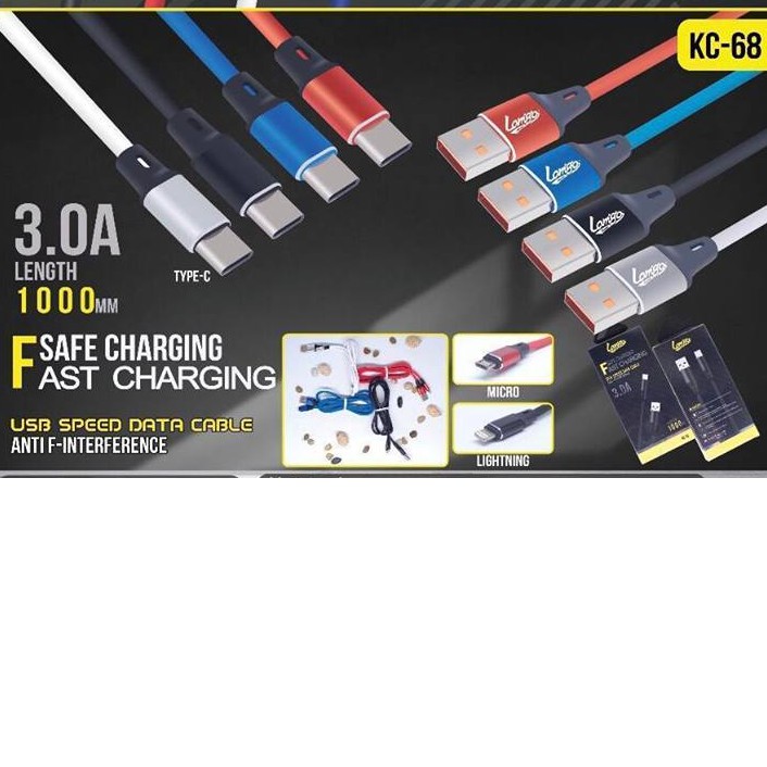 KABEL DATA LAMIGO 3.0AMPER KC - 68 FAST CHARGING