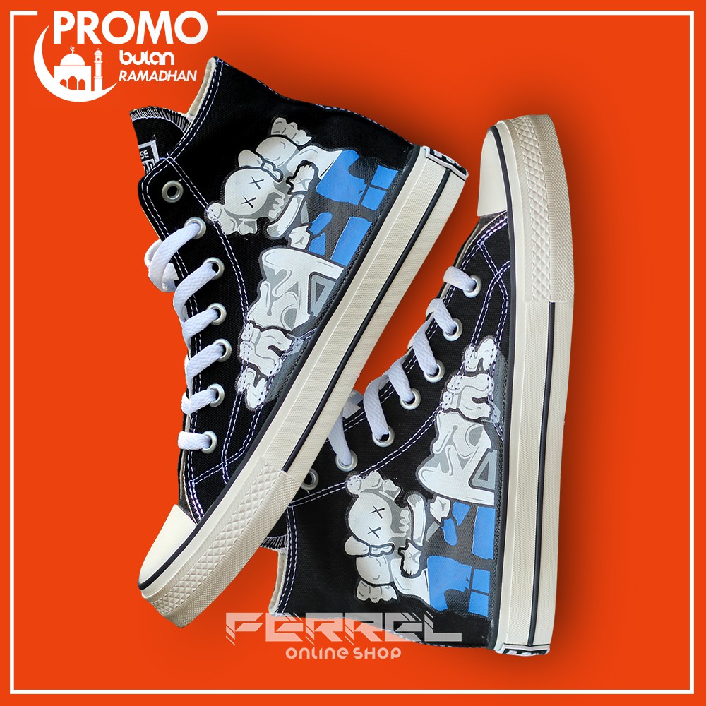  SEPATU  PRIA TERBARU CONVERSE  X KAWS X UNIQLO CHUCK TYLOR 