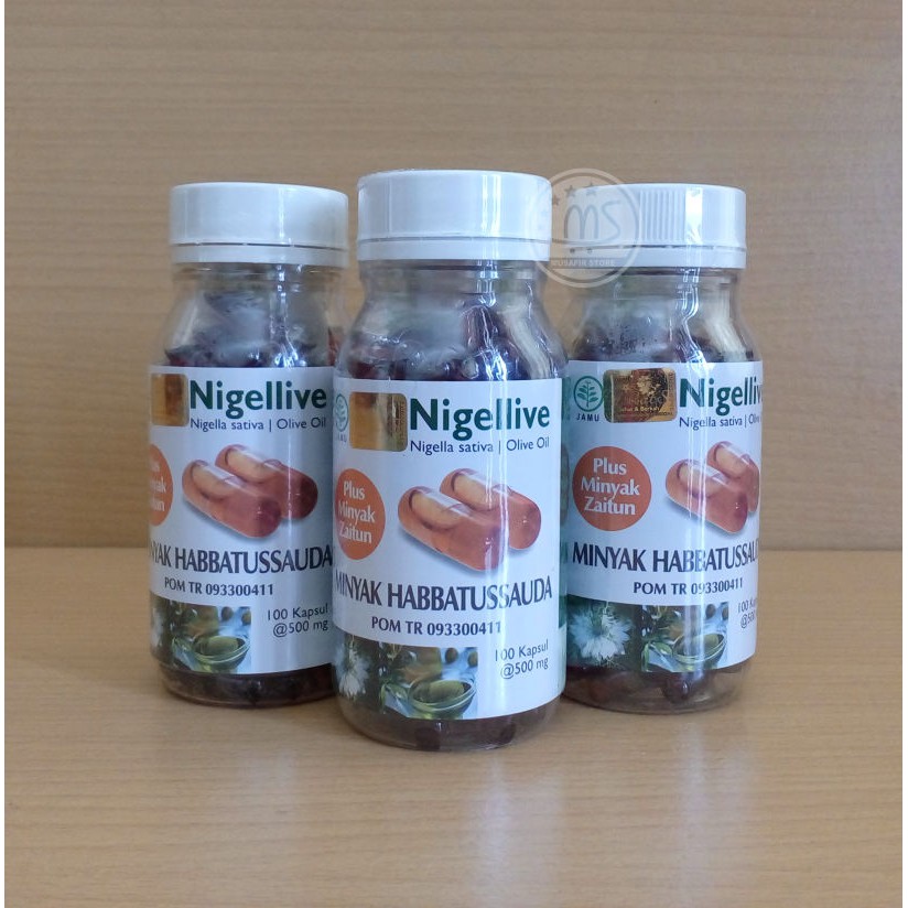 Habbatussauda nigellive oil plus zaitun 100 kapsul