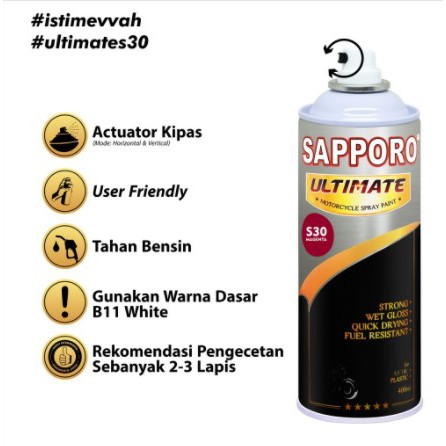 Cat Semprot Sapporo Ultimate S30 Magenta / Sapporo Spray / Pilok / Pylox