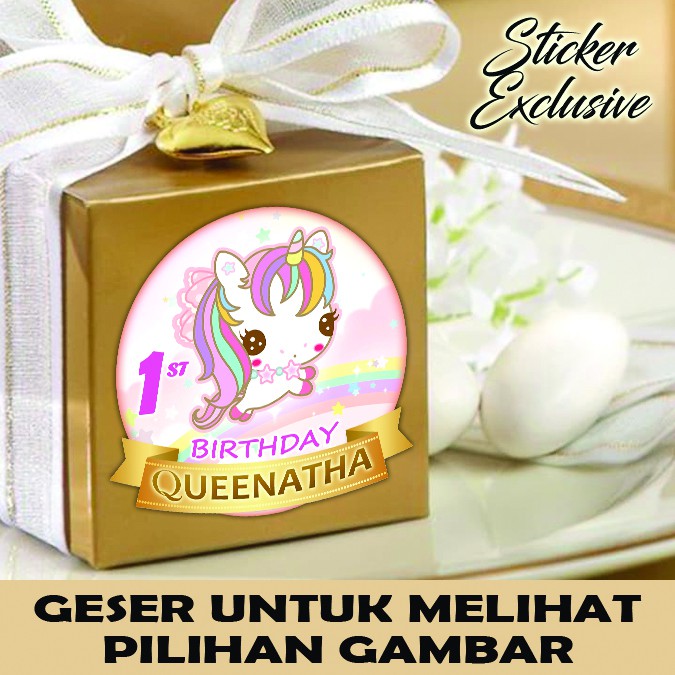 

50 STIKER CRAYO UNICORN UTK LABEL GOODIES BAG / BOX KUE / BENTO / SOUVENIR ULTAH ULANG TAHUN