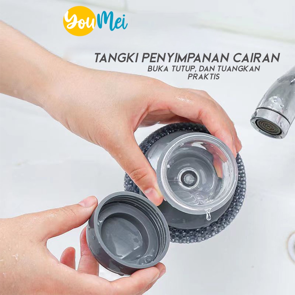 Dispenser Sikat Pembersih Sabut Otomatis Sabun Cair Cuci Piring Wajan Panci - Automatic Soap Handle  - 1227