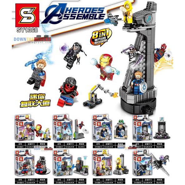 lego mini avengers tower