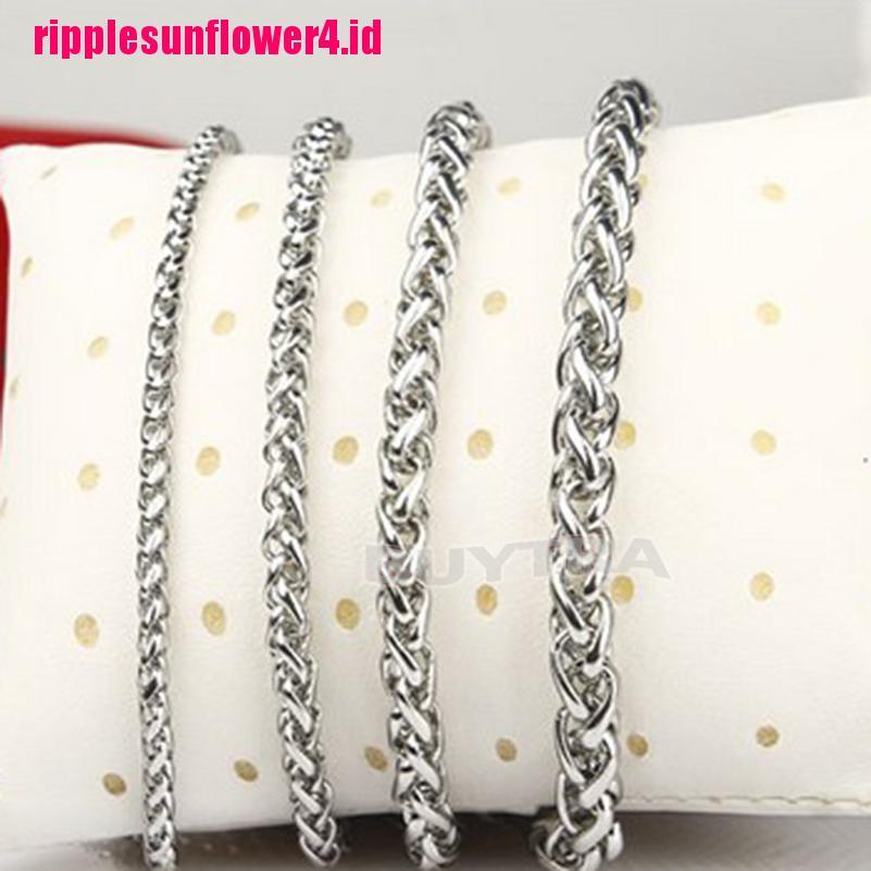 Kalung Rantai Bahan Stainless Steel Warna Silver Untuk Pria