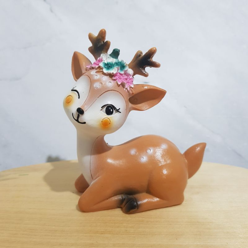 ceramic deer hiasan natal christmas decoration dekorasi keramik rusa 12 cm