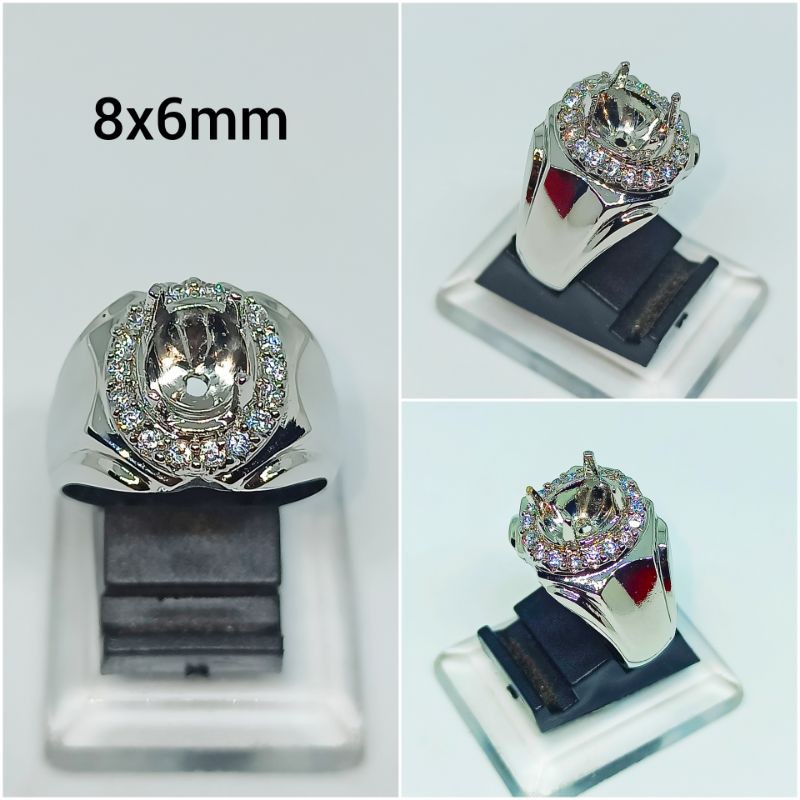 CINCIN/EMBAN/RING ALPAKA SUPER 8x6mm oval