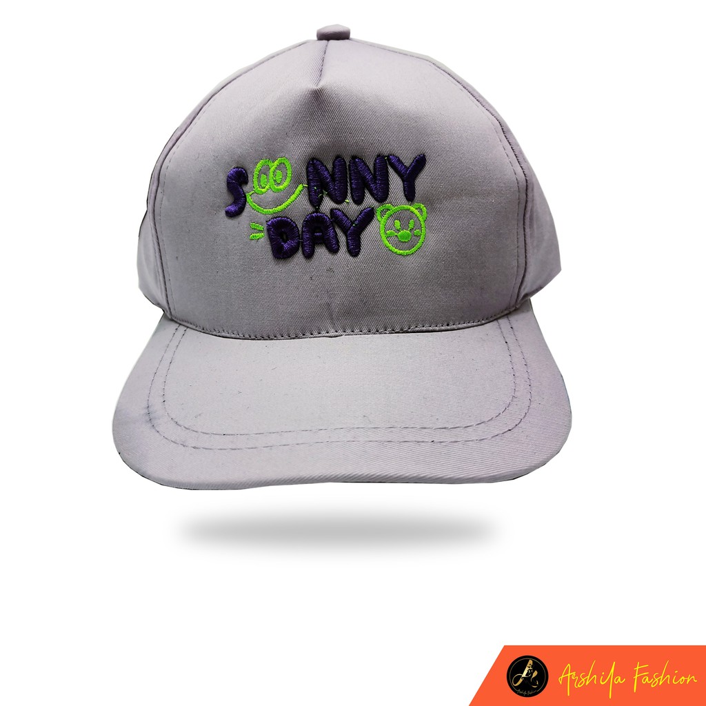 Topi Baseball Anak Bordir Sunny Day Drill Premium Usia 2-10 Tahun-Ungu Muda