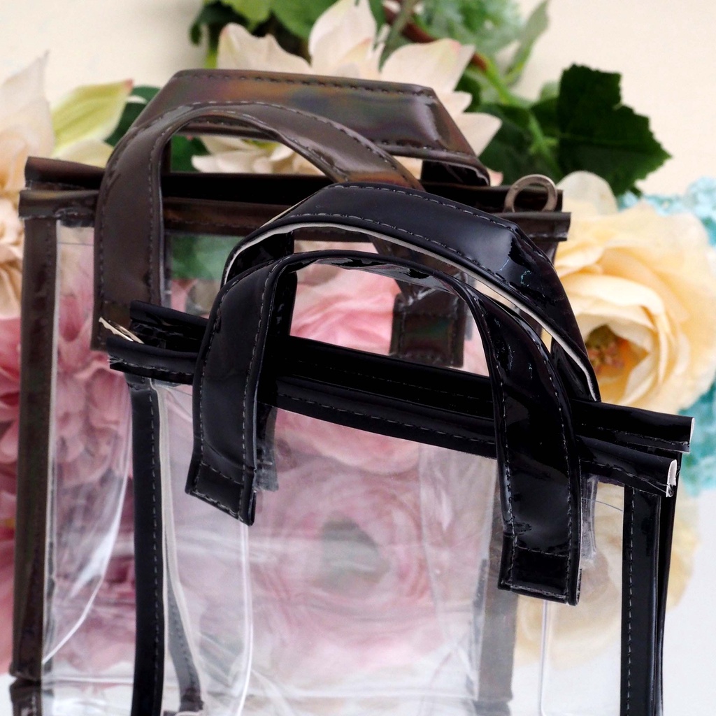 Pouch Alat Make Up  Mika Transparan Tas Tenteng Tempat Serbaguna Organizer Sabun Travel