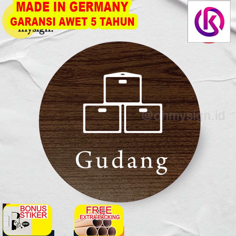 

Terlaris Gudang Storage Room Sign Board Kayu Bulat Print Signage Label Nama