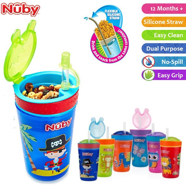 MAK46 BOTOL STRAW NUBY SNACK N SIP