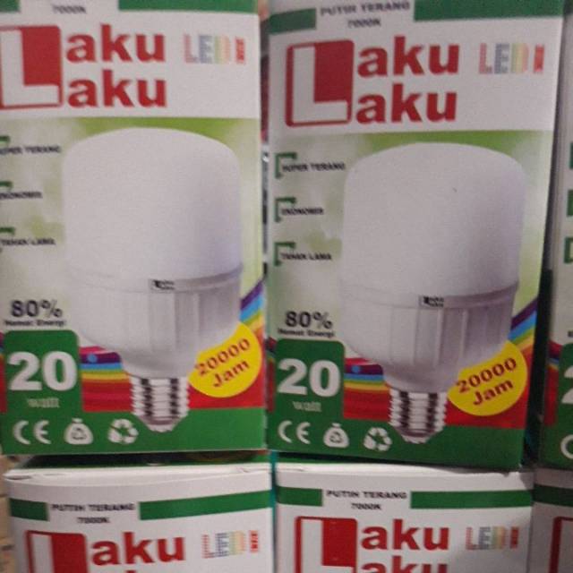 (GRATIS BoubleWarp) Lampu LED 20 watt kapsul Putih Super Terang