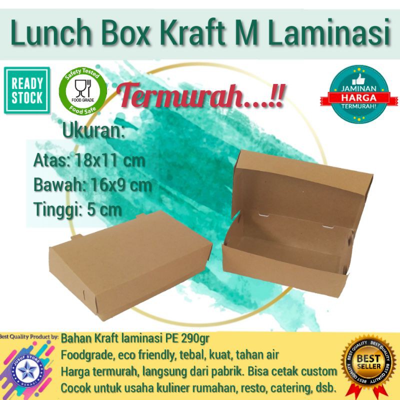 Paper Lunch Box S M L, Lunch Box Paper, Paper Box Lunch, Kemasan ayam Geprek, Box Ayam Geprek Image 3