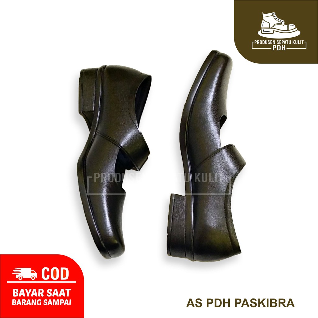 UKURAN JUMBO 36 - 43 44 45 46 47 SEPATU PANTOFEL WANITA SEKOLAH PASKIBRA CEWEK FORMAL  BAHAN KULIT BIG SIZE