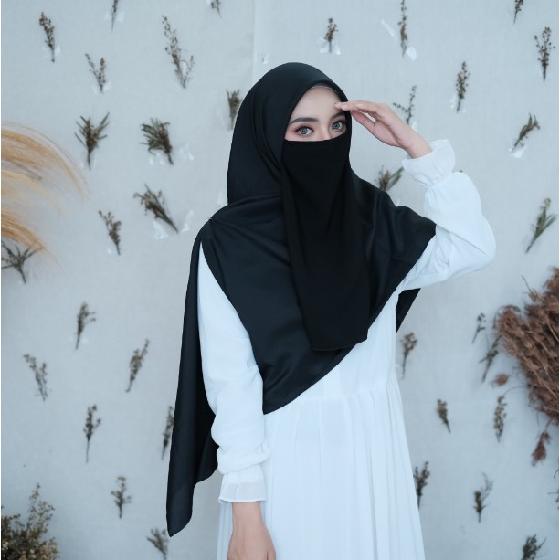 Premium Cadar Husna Purdah Tali 2 layer Polos / Niqab Cadar 2 layer Jaya Hebat