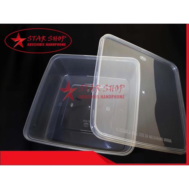 Kotak Makan Persegi 2000ml - Box Thinwall Persegi Food Container - Isi 25pcs