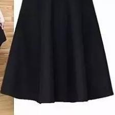 Rok Midi Flare Skirt / Polo mini/ rok payung lebar pendek mayung - Hitam