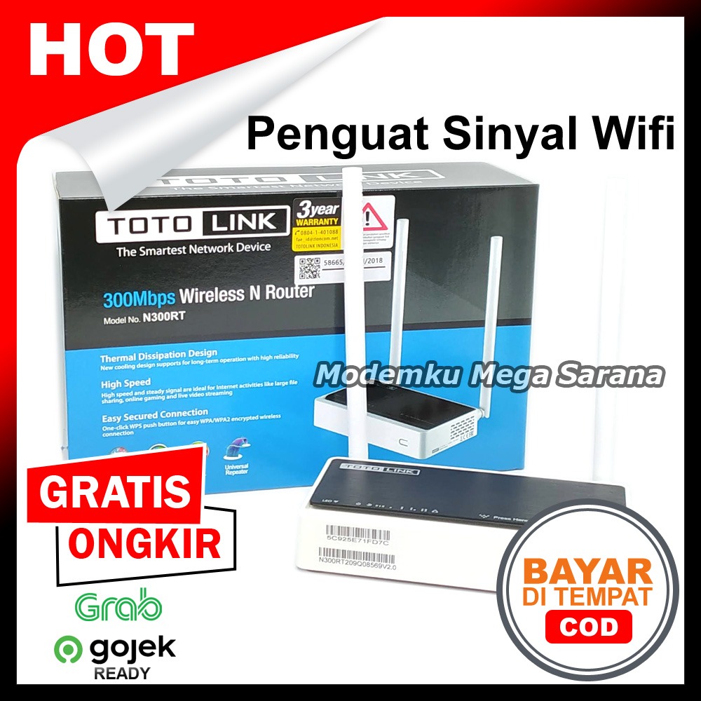 Totolink N300RT Router Wifi Range Extender 300Mbps Wireless N Router