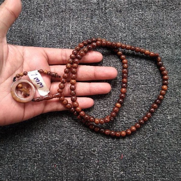 tasbih kokka bulat ± 7 mm ( 7mm ) 99 butir bulan bintang