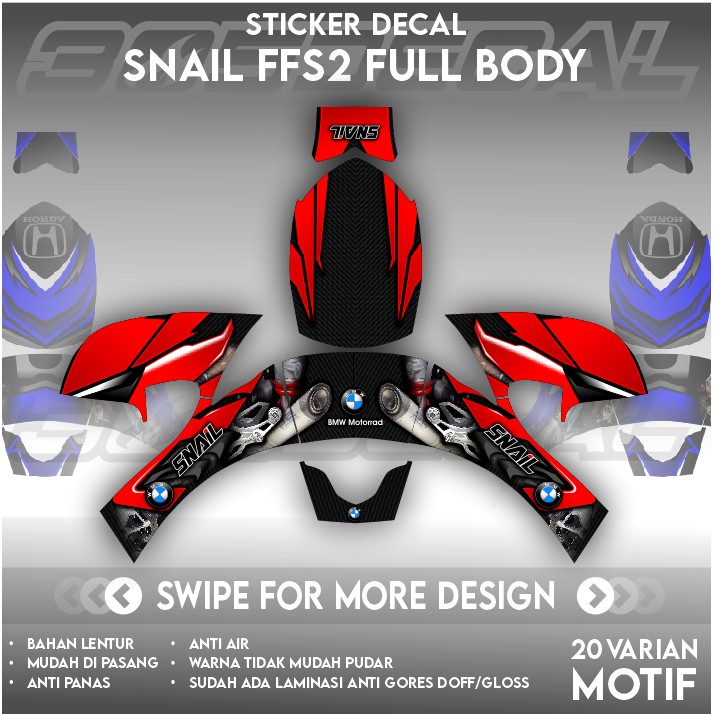 Sticker Decal helm SNAIL Ffs2 Part 1 | decal helm | decal sticker