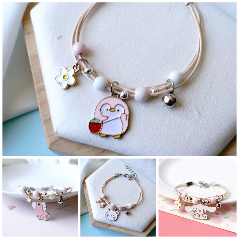 Gelang Tali Anak Perempuan Korea Lucu Cantik Charm Beruang