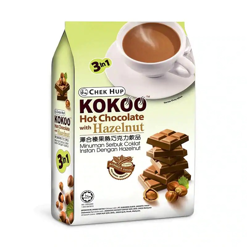 

CHEK HUP 3in1 Kokoo Chocolate Drink with Hazelnut 40 gr/ 15 Sachet