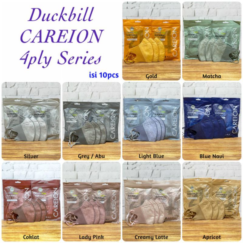 Masker DUCKBILL CAREION ONCARE Emboss Warna 4ply isi 10pcs Murah