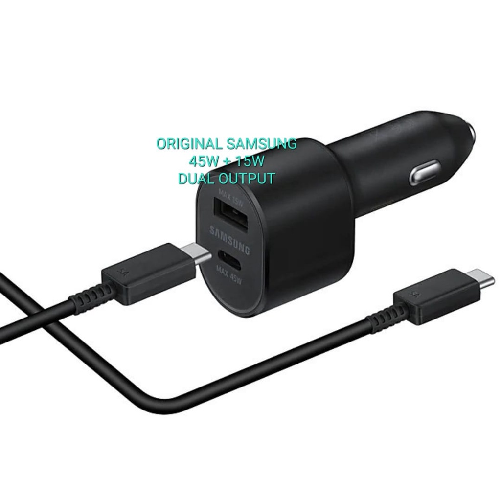J429 SAMSUNG ADAPTOR MOBIL 2 PORT 45W TYPE C FAST CHARGING CHARGE CASAN TRAVEL ADAPTER UNIVERSAL watt adaptive saver aki accu ac dc travel adapter charge dual usb fast super speed androit hp handphone tc quick charge