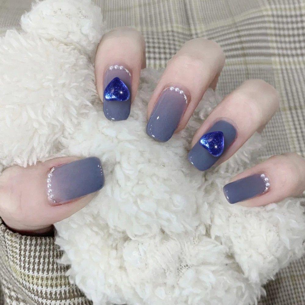 AUGUSTINA Agustin 3D Pesona Kuku Aurora Kristal DIY Bahan Nail Beauty Hiasan Kuku Cinta Hati Manicure Jewelry