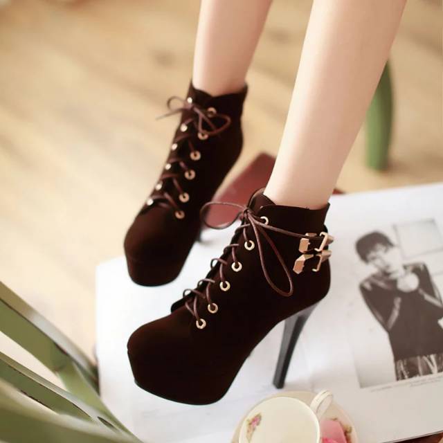 ZPT-Sepatu boot heels wanita OF-14