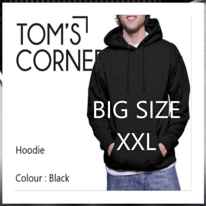 BS [TC] JAKET SWEATER HOODIE POLOS BIG SIZE | JAKET HOODIE PRIA | SWEATER - Hitam XXL