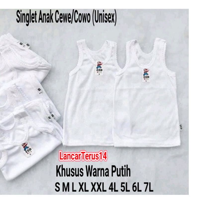 3Pcs Singlet Kaos Dalam Kaos Kutang Anak Cowo Cewe Zed Kids