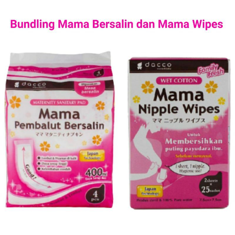 Bundling Mama Pembalut Bersalin Mama Nipple Wipes