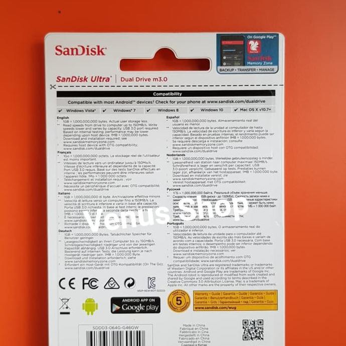 SANDISK OTG FLASHDISK 64GB USB 3.0 / FLASHDISK OTG 64GB USB 3.0 aksesoris hp | flasdisk | sandisk