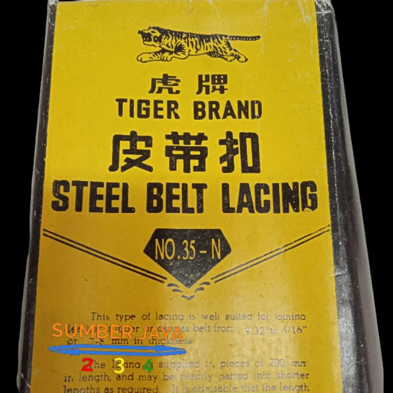 kuku macan sambungan steel belt lacing no 35 tiger brand