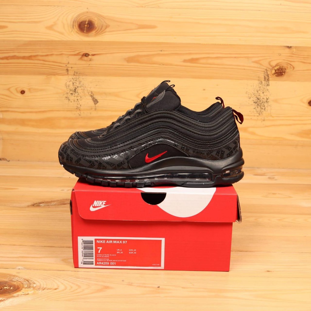 black red orange air max 97