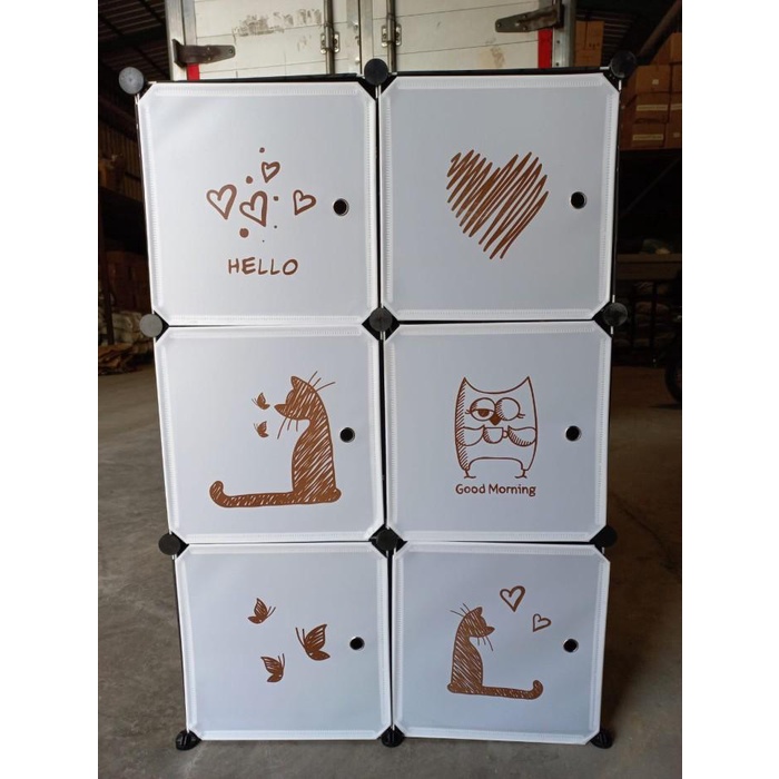 LEMARI PAKAIAN PLASTIK 2X3 LEMARI ANAK KARAKTER-DORAEMON,SHENAR