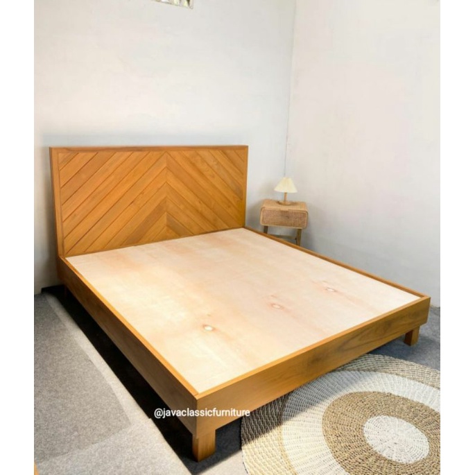 DIPAN TEMPAT TIDUR MINIMALIS BAHAN KAYU JATI GRADE A BERKUALITAS BISA CUSTOM RANJANG KASUR DIVAN UKURAN 160 180 FINISHING NATURAL FURNITURE KUALITAS EXPORT JEPARA-2