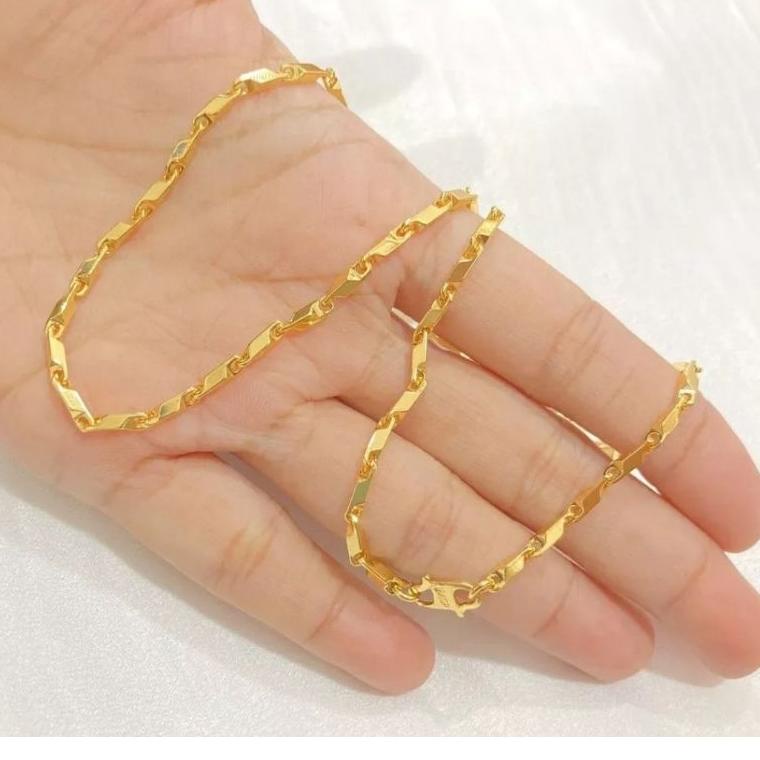 KALUNG BIJI PADI TITANIUM EMAS MODEL "KGN. 929967"