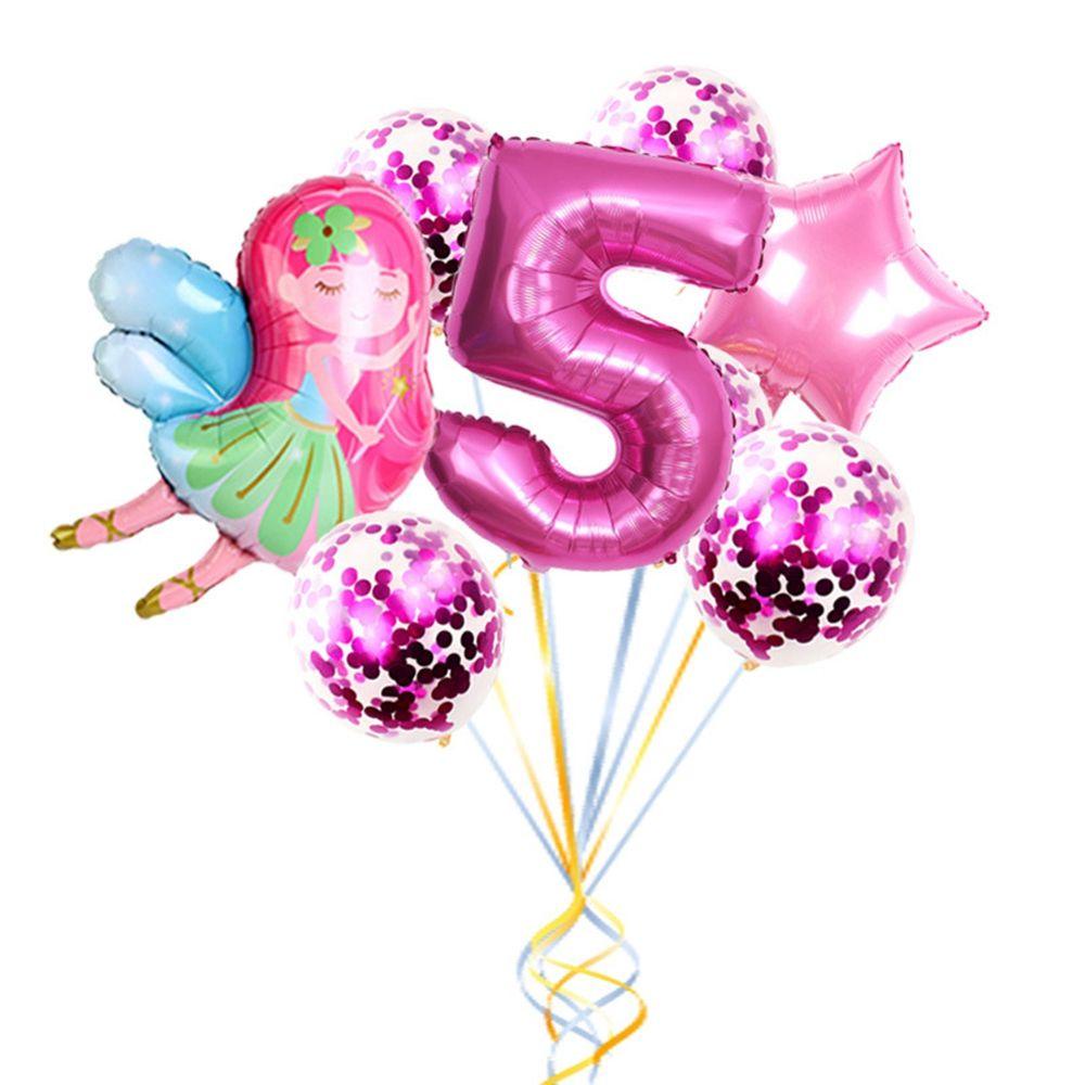 [Elegan] Balon Digital Princess Girl Safety 8buah/Set Rangkaian Adegan Peri Kecil Dekorasi Rumah Perlengkapan Pesta Pesta Ulang Tahun Properti Foto Mainan Tiup