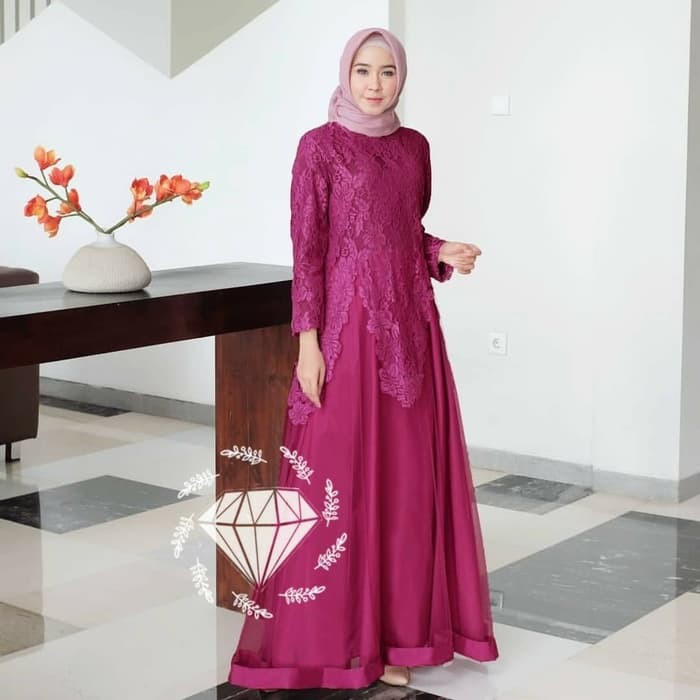 en151 Alg - Maxi Rabbani Fanta Busana muslim wanita Gamis brukat